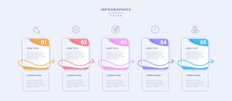 Business infographic template with five steps vector