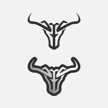 Bull buffalo head set cow animal  mascot logo design vector for sport horn buffalo animal mammals head logo wild matador