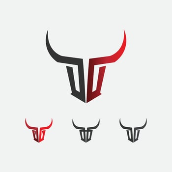 Bull buffalo head set cow animal  mascot logo design vector for sport horn buffalo animal mammals head logo wild matador