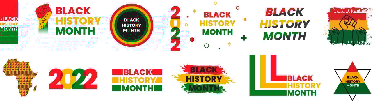 black history month 2022. Vector African American History Designs set with text, map for poster, print, card, banner, background. black history month vector set. black history month text design