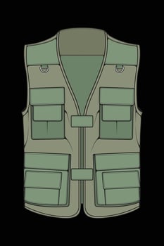 chest vest bag coloring vector, chest vest bag in a sketch style, vector Illustration.