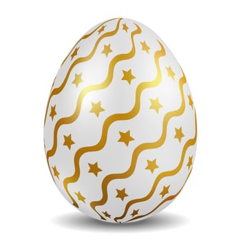 Easter egg with metal color. vector