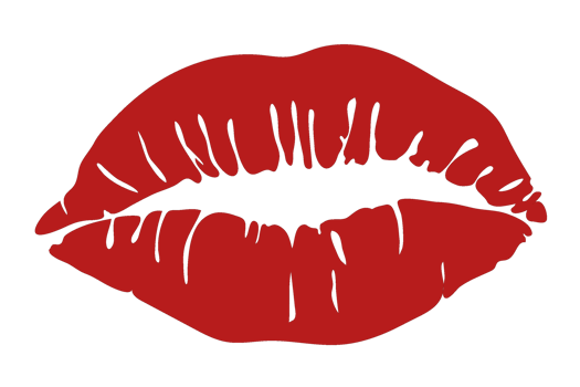 Female sensual lip print. Isolated realistic image. Air kiss, red lipstick. png