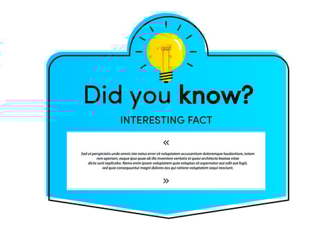 Did you know card for interesting funny facts vector