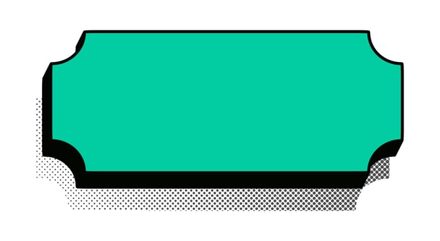 Sticker retro style green color halftone shadow vector
