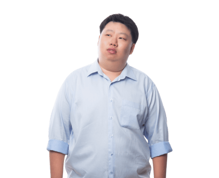 Asian business fat man, Png file