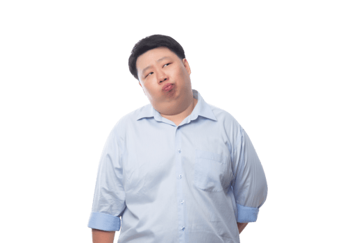 Asian business fat man, Png file
