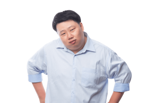 Asian business fat man, Png file