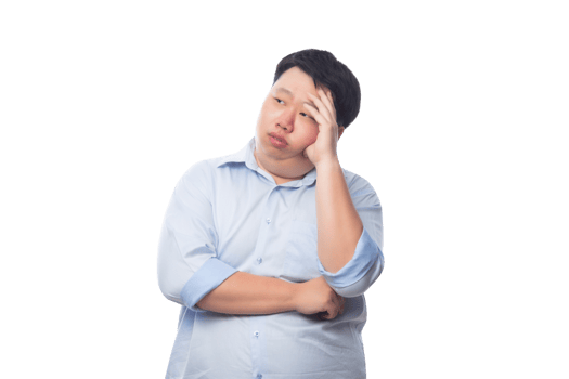 Asian business fat man, Png file