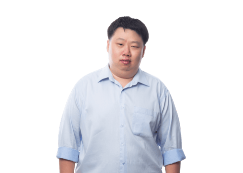 Asian business fat man, Png file