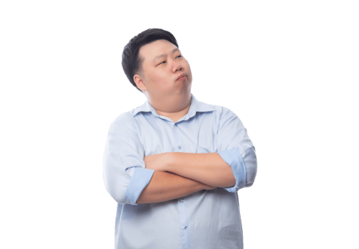 Asian business fat man, Png file