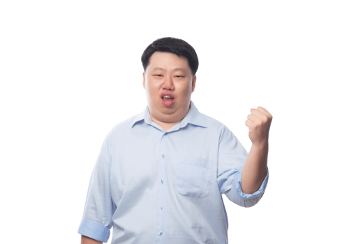 Asian business fat man, Png file