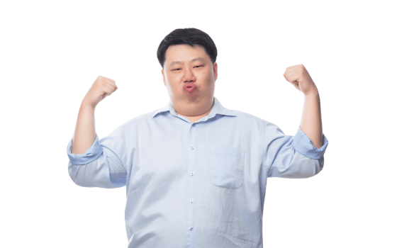 Asian business fat man, Png file