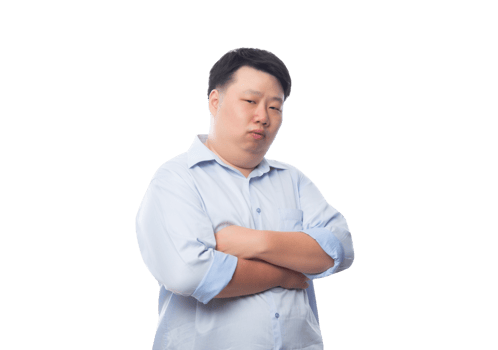 Asian business fat man, Png file