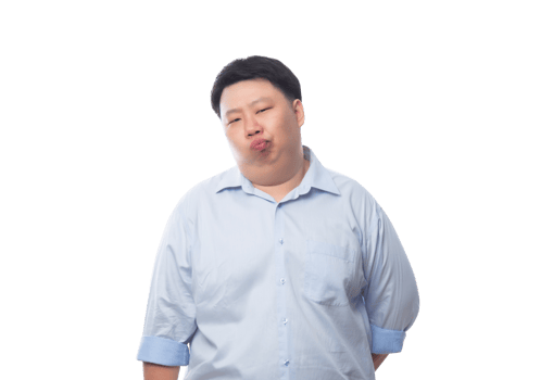 Asian business fat man, Png file