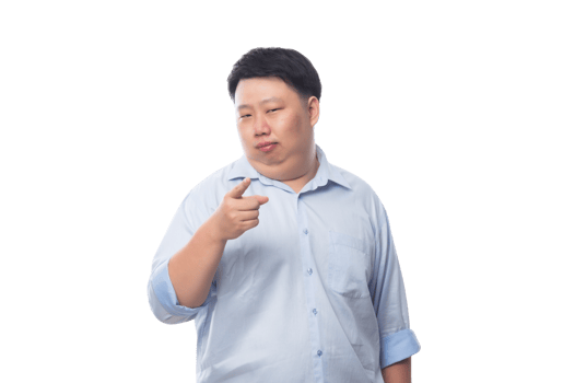 Asian business fat man, Png file