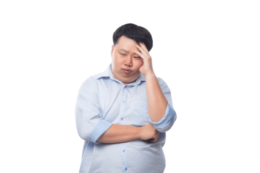 Asian business fat man, Png file
