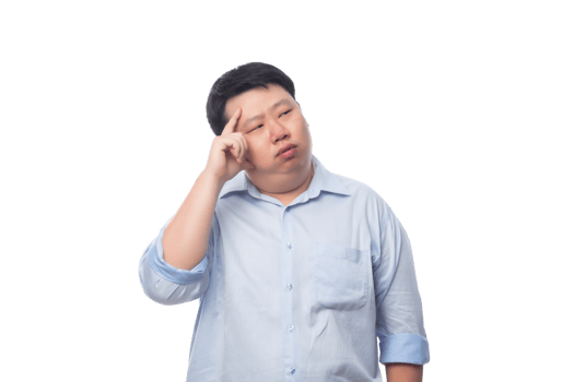 Asian business fat man, Png file