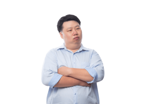Asian business fat man, Png file