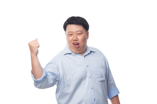 Asian business fat man, Png file