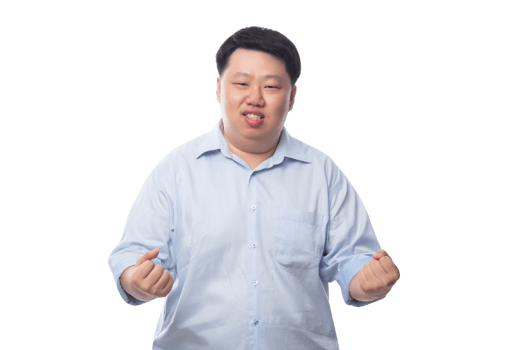 Asian business fat man, Png file