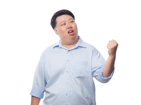 Asian business fat man, Png file