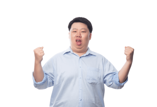 Asian business fat man, Png file