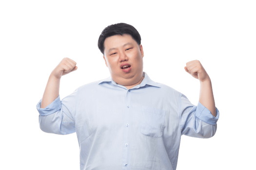 Asian business fat man, Png file