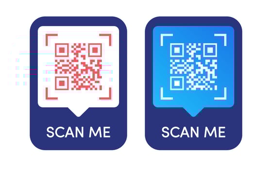 Qr code sticker modern style vector