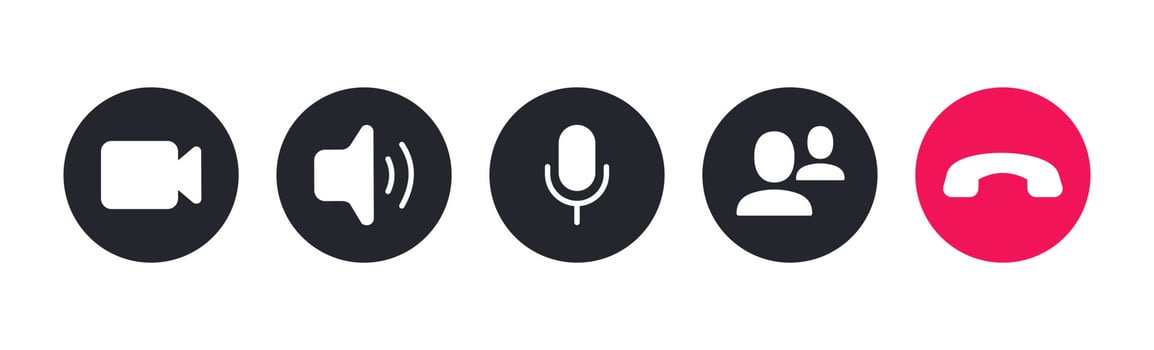 Videocall icon vector set