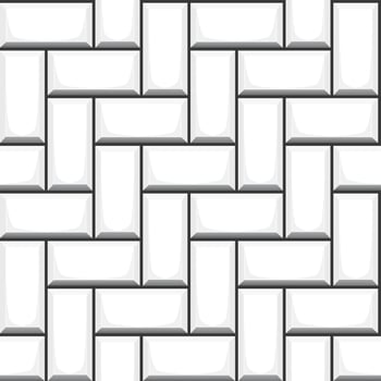 White herringbone subway tile seamless pattern vector
