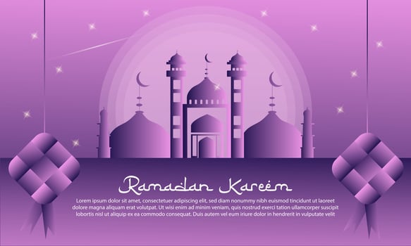 Ramadan background with soft gradient colors vector