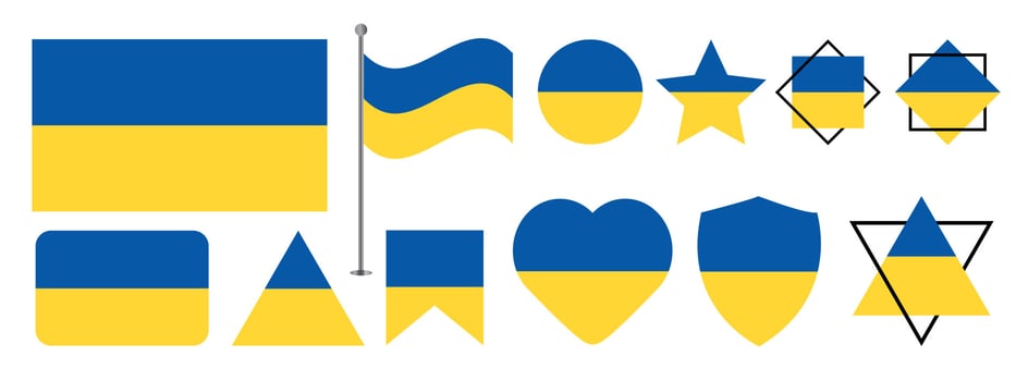 Ukraine flag design. Ukraine national flag vector design set. Ukraine flag vector illustration