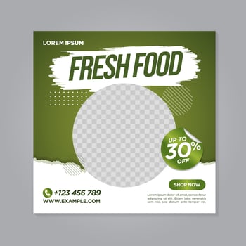 Restaurant food social media banner post design template vector
