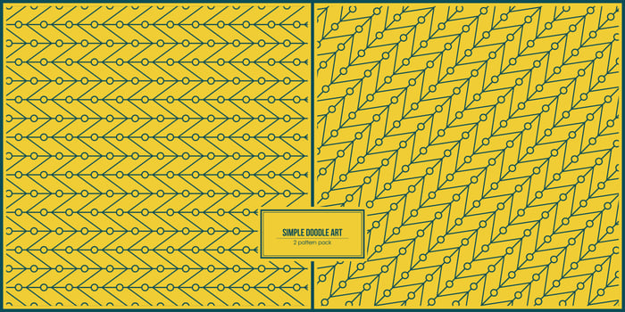 simple doodle art pattern with yellow background vector
