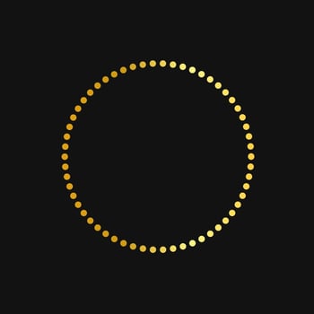Rhinestone design Textile rhinestone applique print editable contour Circle icon design template with Gold Color vector
