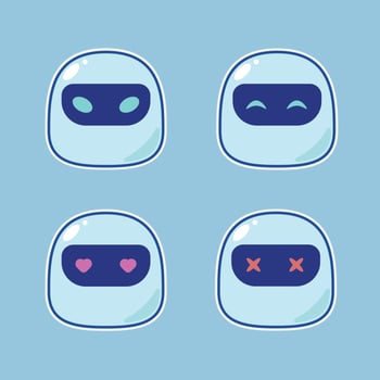 Cute Robo Emoticon Pack vector