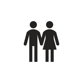 husband and wife couple icon illustration, married, vector design.