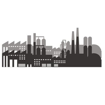 industrial, factory, manufacturing machine illustrator. solid icon vector