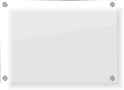 transparent rectangular glass for text and labels. signboard png
