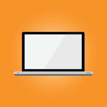 laptop icon illustration, advertising, website. vector