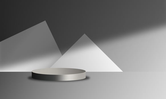 3d background of grey color podium object illustration for product photo of a store, vector design eps 10