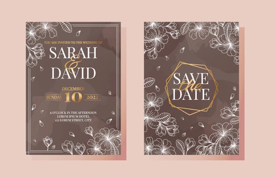 Brown Sakura Wedding Theme vector