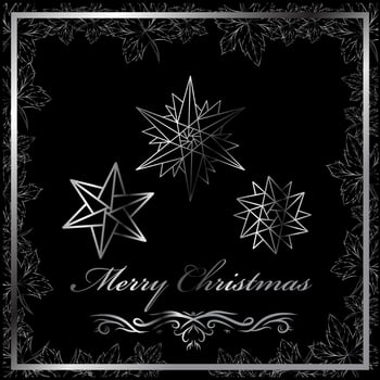 Greeting card on Merry Christmas and Happy New Year 2022 wallpaper with black background. Vector illustration