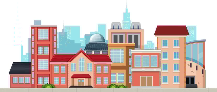 Urban cityscape isolated on white background vector