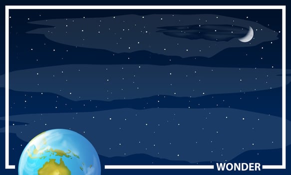 A space cartoon frame vector