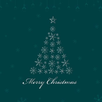 Merry Christmas greeting card, banner, poster. Vintage Background With Typography and Elements vector