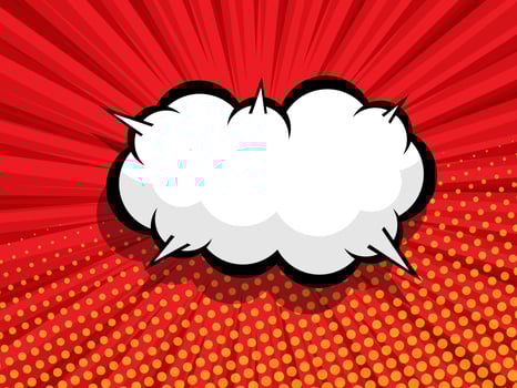 comic book pop art with blank speech bubble vector