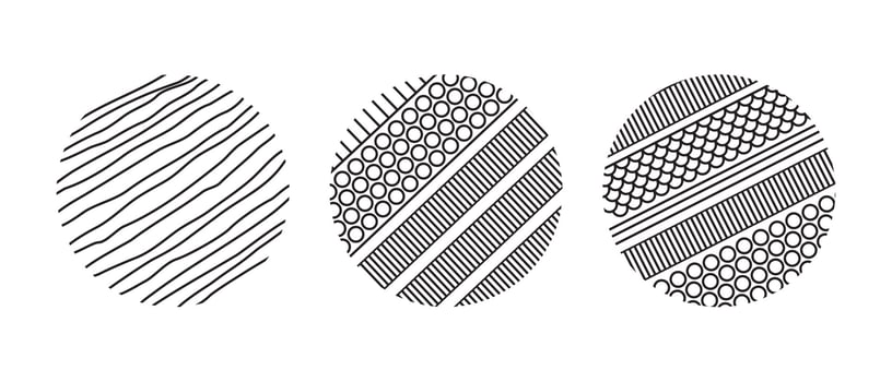 Set of Abstract Round, Hand drawn doodle shapes. vector illustration.
