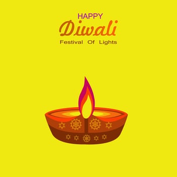 Happy Diwali. Festival of lights poster design wallpaper. The background with flower elements and mandala vectors